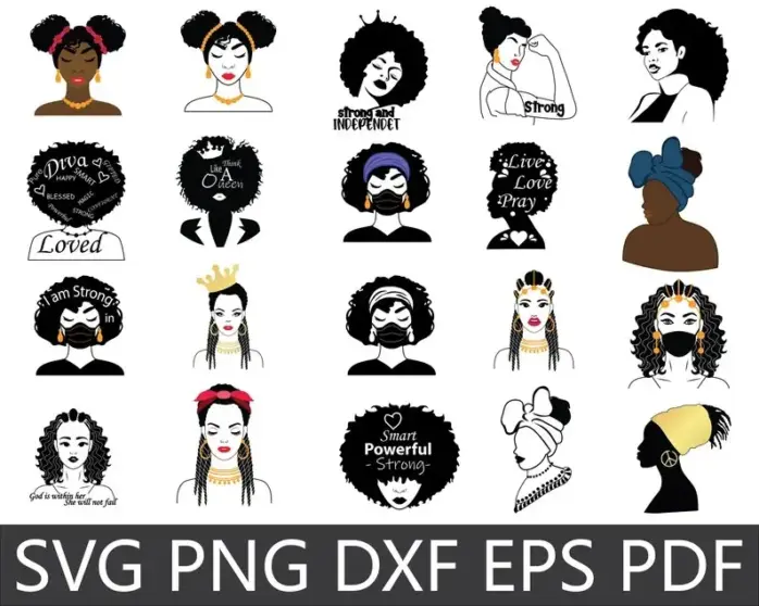 Kit Afro Black Png Design Grafico Para Produtos Personalizados