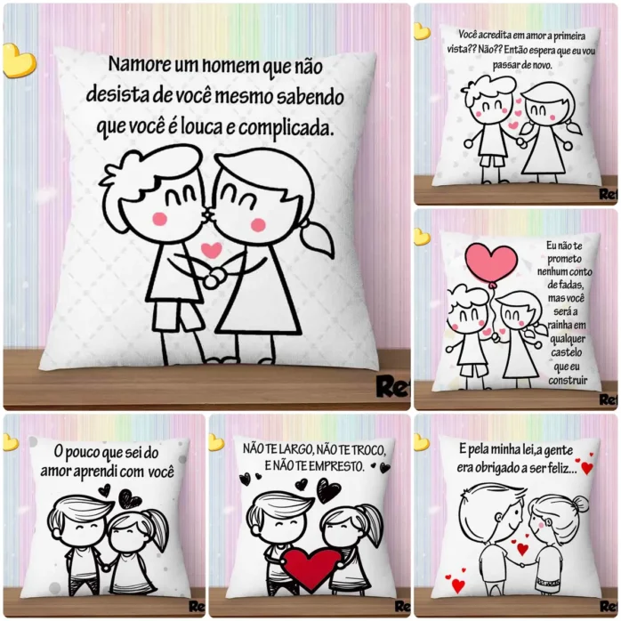 Kit Almofada Dia dos Namorados: 36 Artes Editáveis