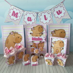 Kit Arquivo de Corte Festa Capivara Menina Studio PDF