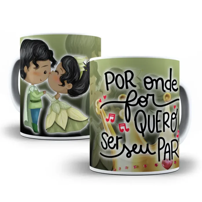Kit Arte Photoshop: Canecas Princesas Namorados