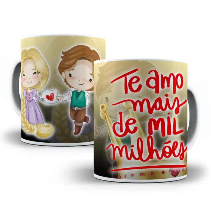 Kit Arte Photoshop: Canecas Princesas Namorados