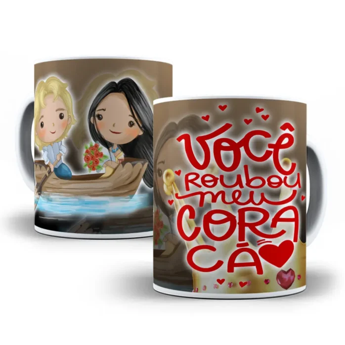 Kit Arte Photoshop: Canecas Princesas Namorados