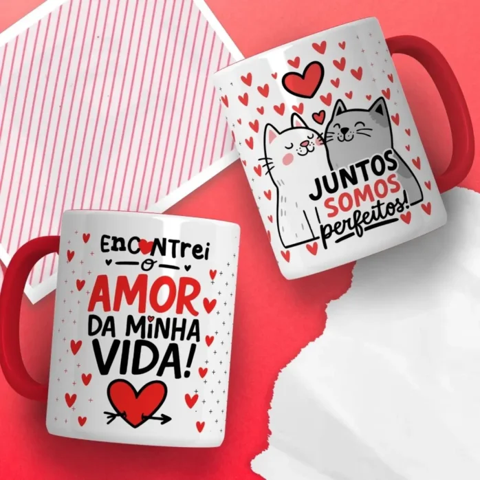 Kit Artes Digitais Canecas - Especial Dia dos Namorados