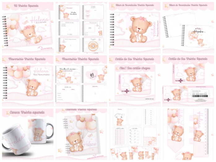 Kit Baby Ursinha Aquarela