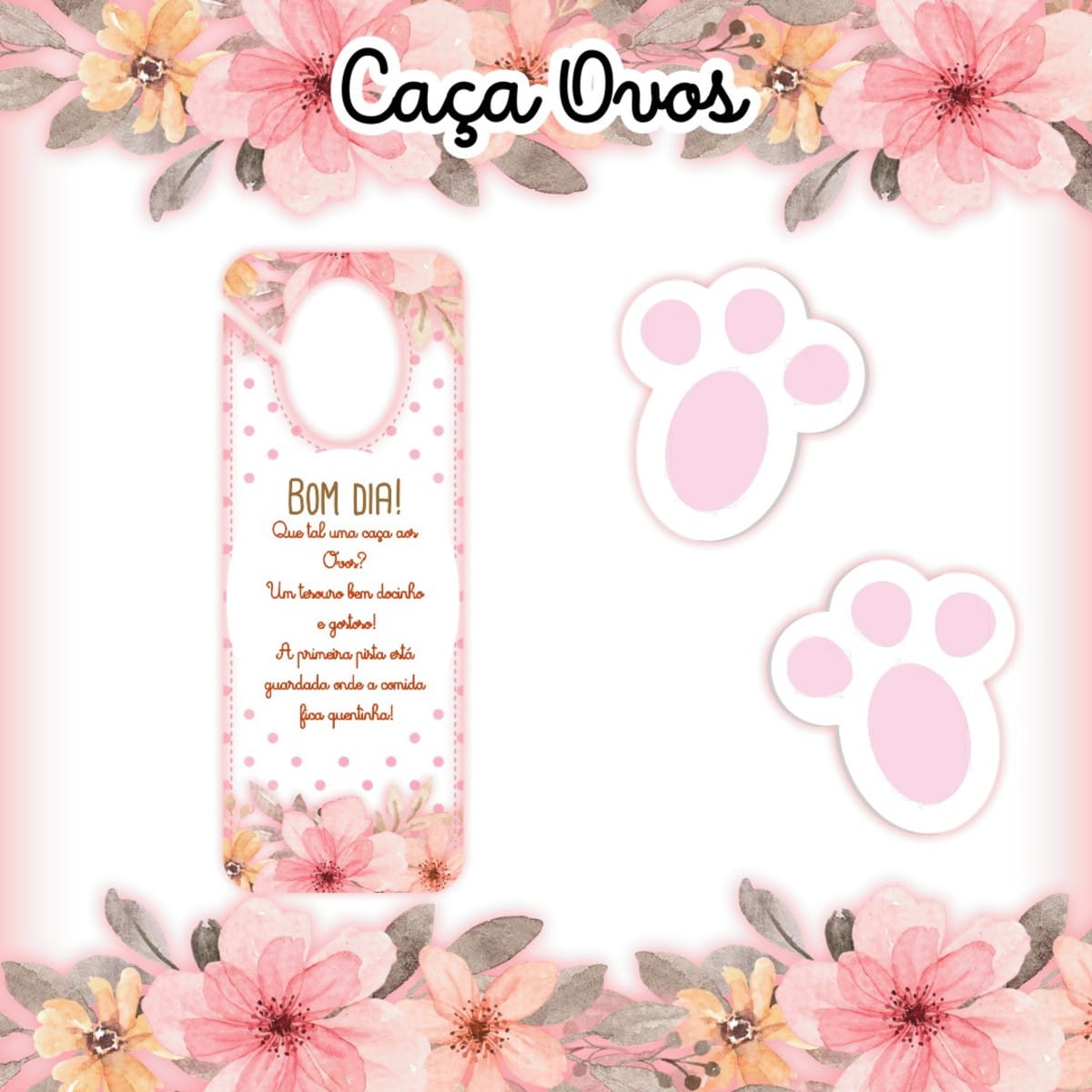 Kit Digital Páscoa Aquarela Floral Caça aos Ovos Coelhinha 3 Kit Digital Páscoa Aquarela Floral Caça aos Ovos Coelhinha - Imagem 3