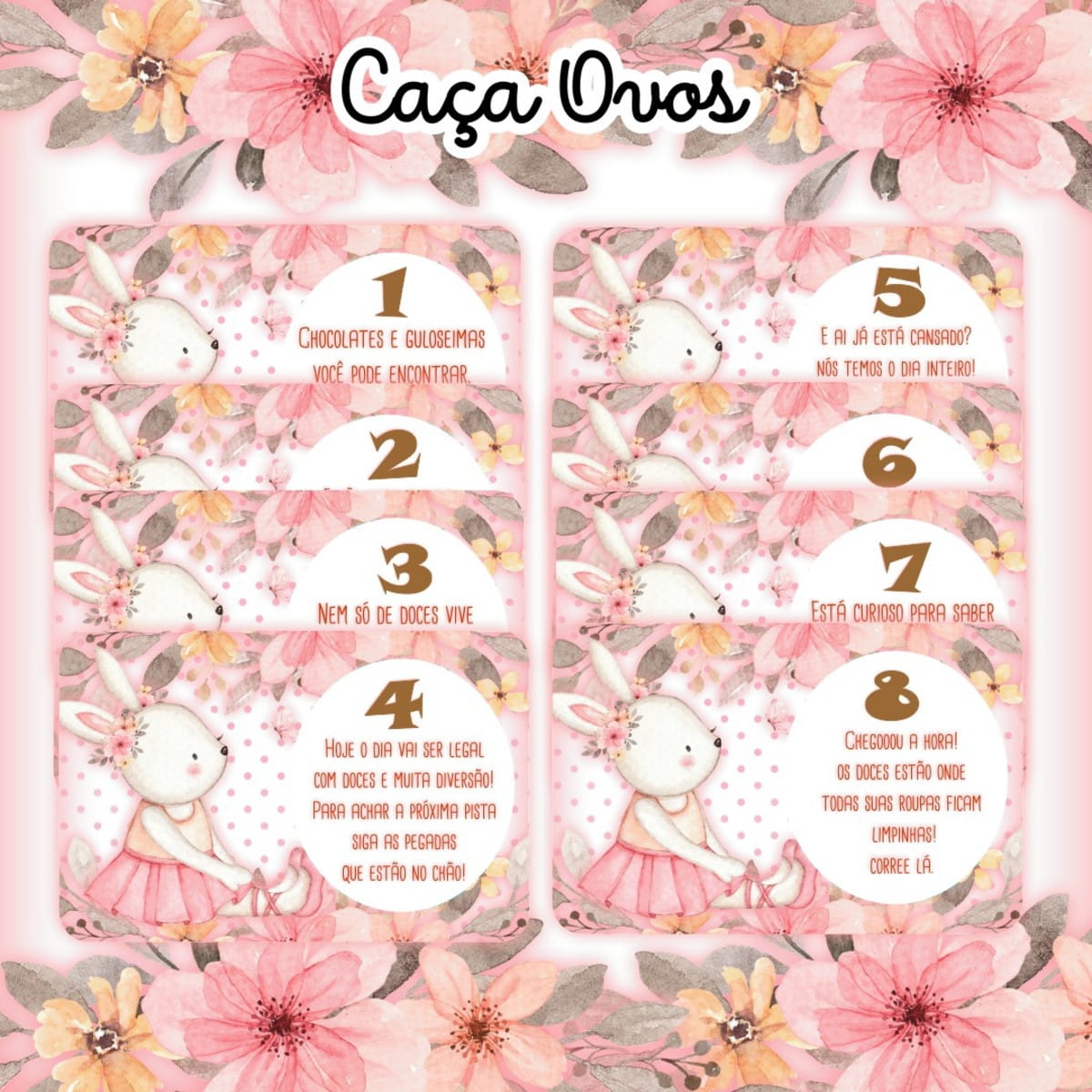 Kit Digital Páscoa Aquarela Floral Caça aos Ovos Coelhinha 5 Kit Digital Páscoa Aquarela Floral Caça aos Ovos Coelhinha - Imagem 5