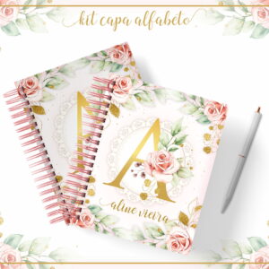 Kit Capa Alfabeto Dourado e Preto para Personalizar