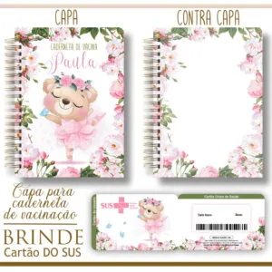 Kit Capa e Cartão Sus Ursinha Bailarina