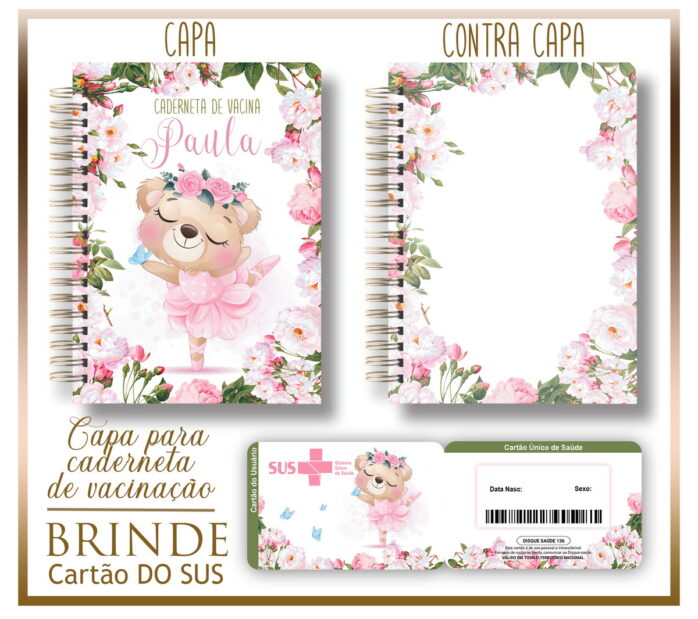 Kit Capa e Cartão Sus Ursinha Bailarina