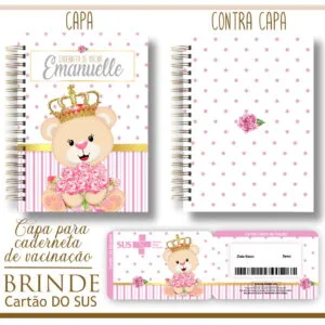Kit Capa e Cartão Sus Ursinha Princesa 10 Kit Capa e Cartão Sus Ursinha Princesa
