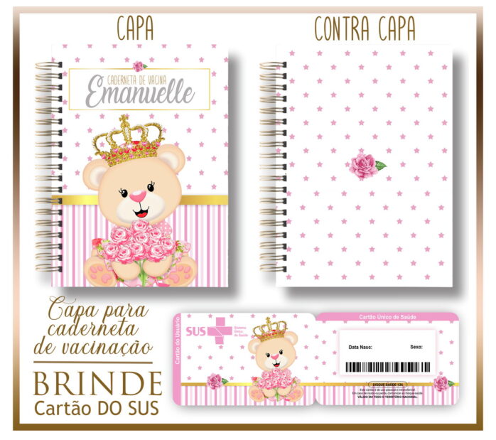 Kit Capa e Cartão Sus Ursinha Princesa