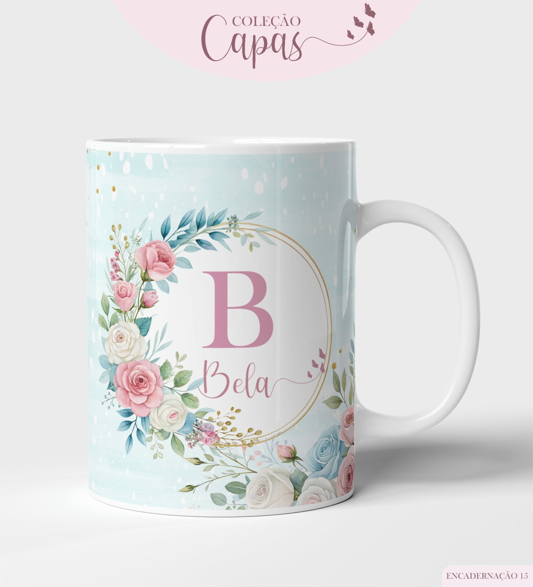 Kit Capas A5 e Artes para Canecas Floral Vintage 2 Kit Capas A5 e Artes para Canecas Floral Vintage - Imagem 2