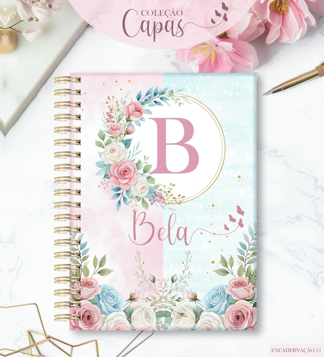 Kit Capas A5 e Artes para Canecas Floral Vintage 5 Kit Capas A5 e Artes para Canecas Floral Vintage - Imagem 5