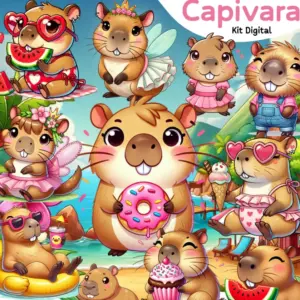 Kit Capivaras Em Png Para Projetos Criativos E Sublimacao 2