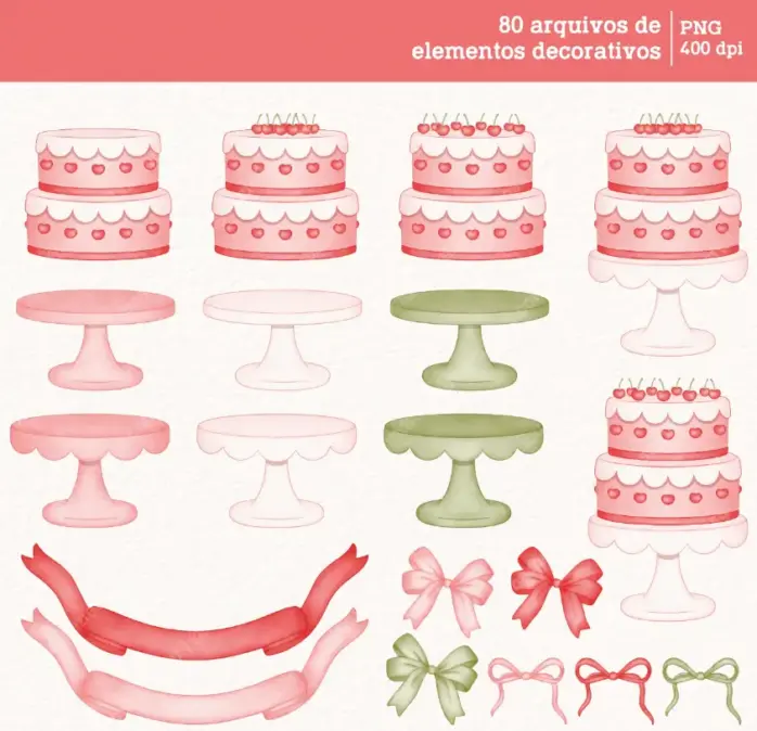 Kit Cerejas Em Aquarela Png Para Personalizados E Sublimacao 4