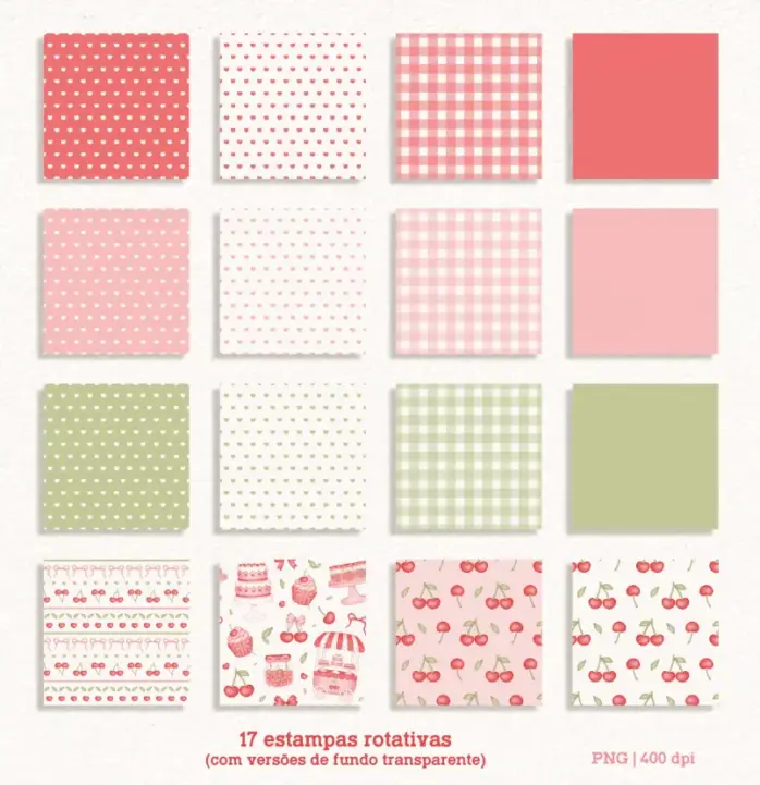 Kit Cerejas Em Aquarela Png Para Personalizados E Sublimacao