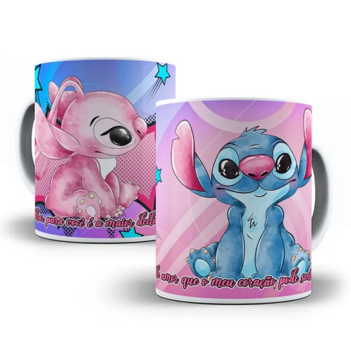 Kit com 18 Designs de Stitch para Sublimação em Canecas