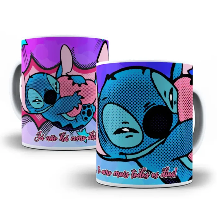 Kit com 18 Designs de Stitch para Sublimação em Canecas