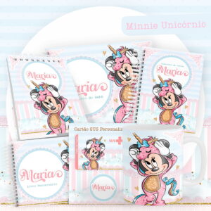 Kit Completo de Encadernação Infantil Minnie Unicórnio