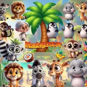 Kit Criativo Madagascar Fofinho PNG Sublimacao 3 Kit Criativo Madagascar Fofinho PNG Sublimacao