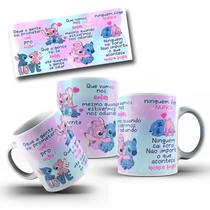Kit de Arte Digital Stitch para Sublimação em Canecas
