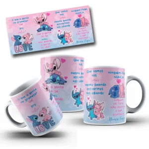 Kit de Arte Digital Stitch para Sublimação em Canecas