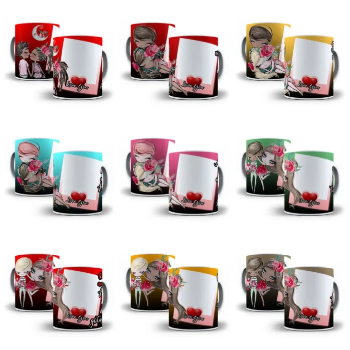 Kit de Artes para Caneca de Namorados - Photoshop