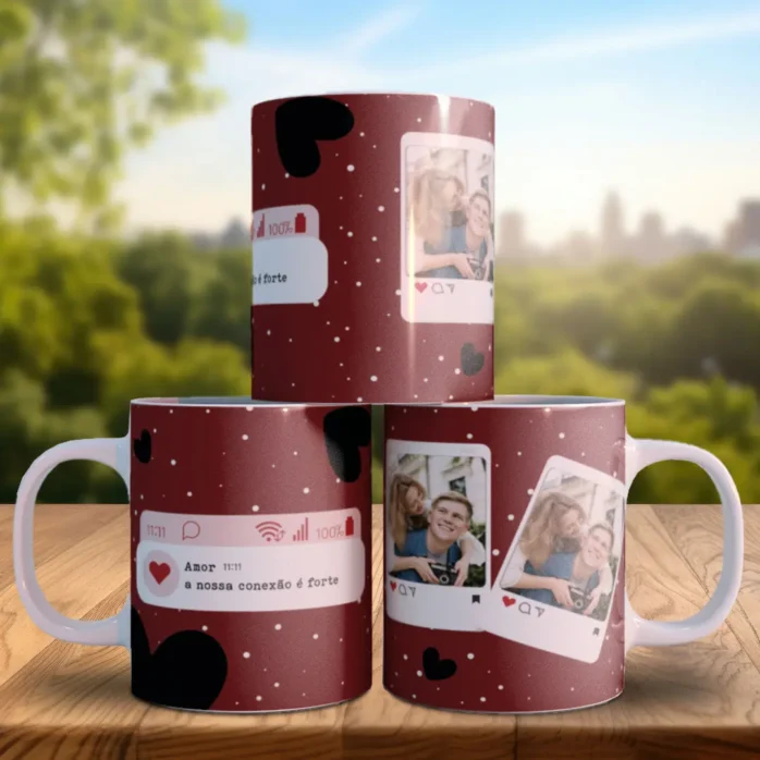 Kit de Artes para Canecas de Namorados - Editável