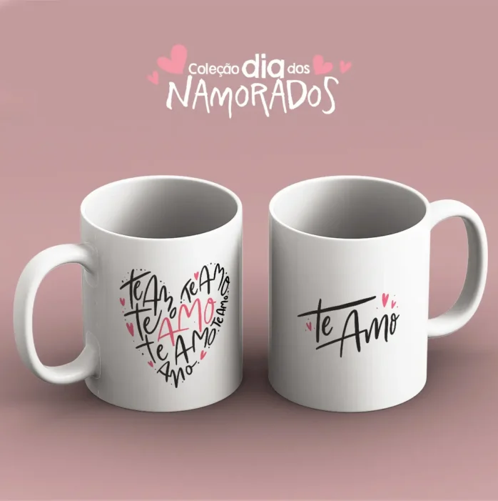 Kit de Artes para Canecas de Namorados - JPEG Prontos