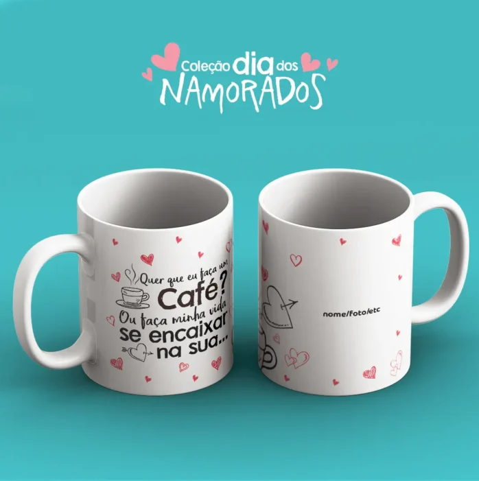 Kit de Artes para Canecas de Namorados - JPEG Prontos