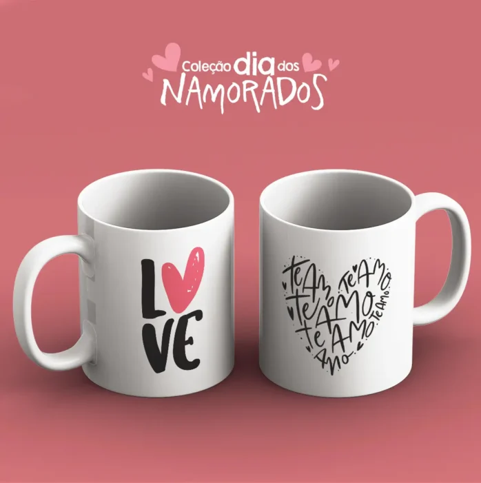 Kit de Artes para Canecas de Namorados - JPEG Prontos