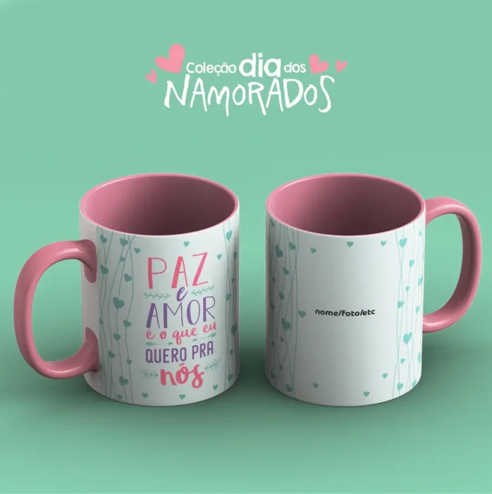 Kit de Artes para Canecas de Namorados - JPEG Prontos
