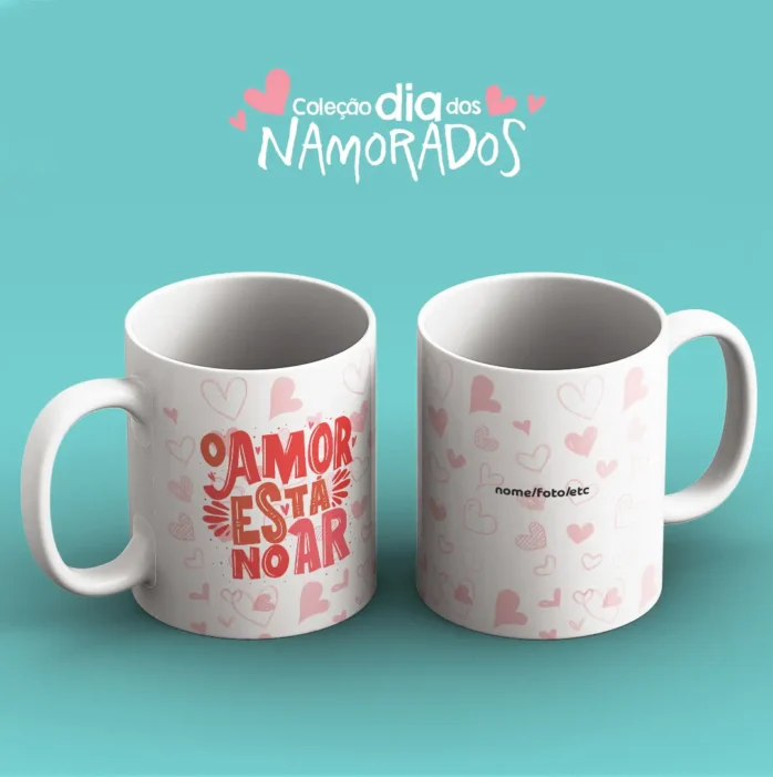 Kit de Artes para Canecas de Namorados - JPEG Prontos