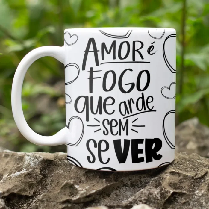 Kit de Artes para Sublimação em Canecas - Dia dos Namorados