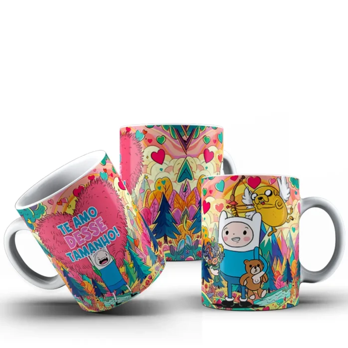 Kit de Design para Caneca: Amor e Aventura em JPG