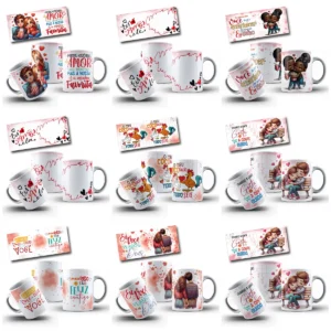 Kit de Designs para Caneca de Namorados em JPG