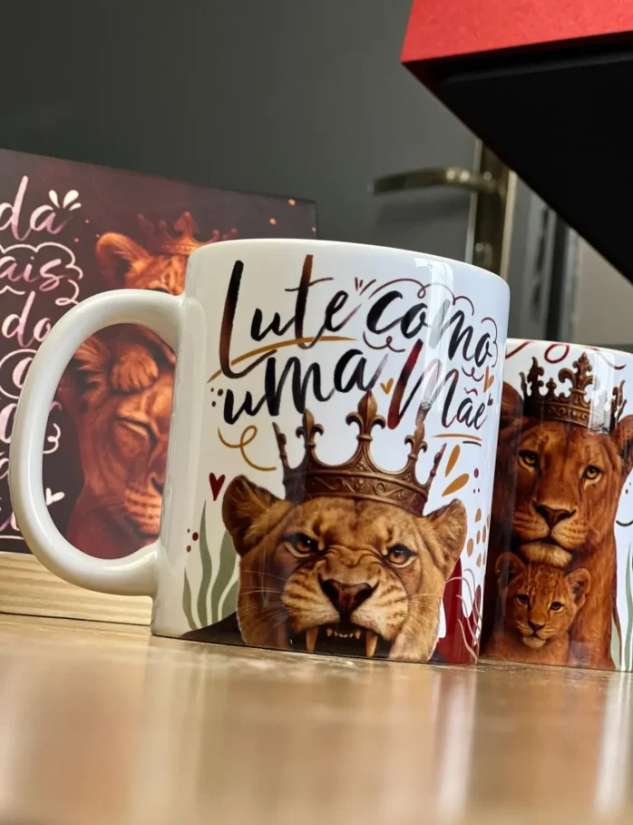 Kit de Designs para Caneca Dia das Mães - Tema Mãe Leoa