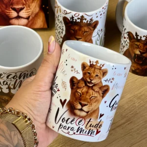 Kit de Designs para Caneca Dia das Mães - Tema Mãe Leoa