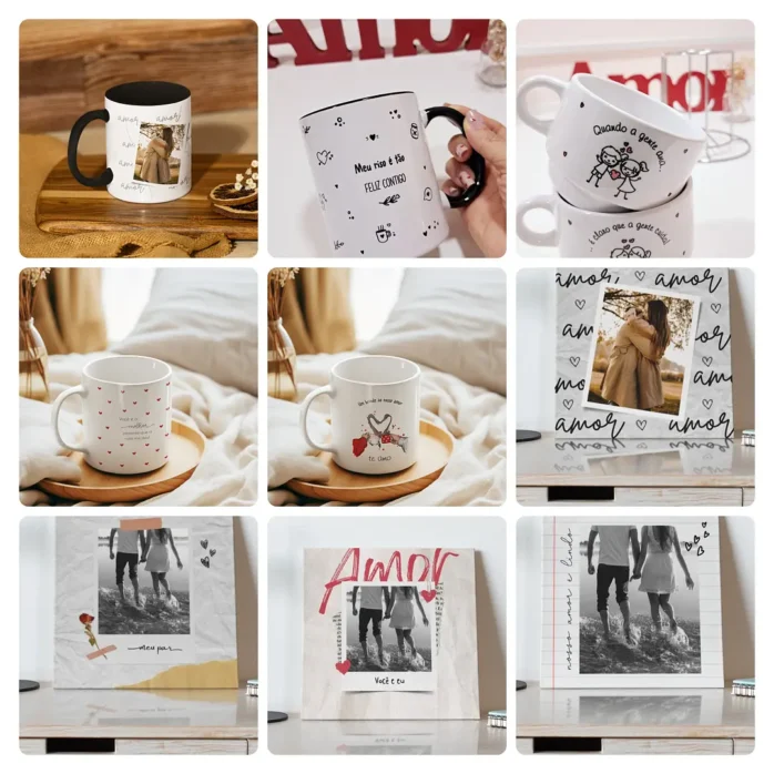 Kit de Designs para Sublimação em Canecas - Amor