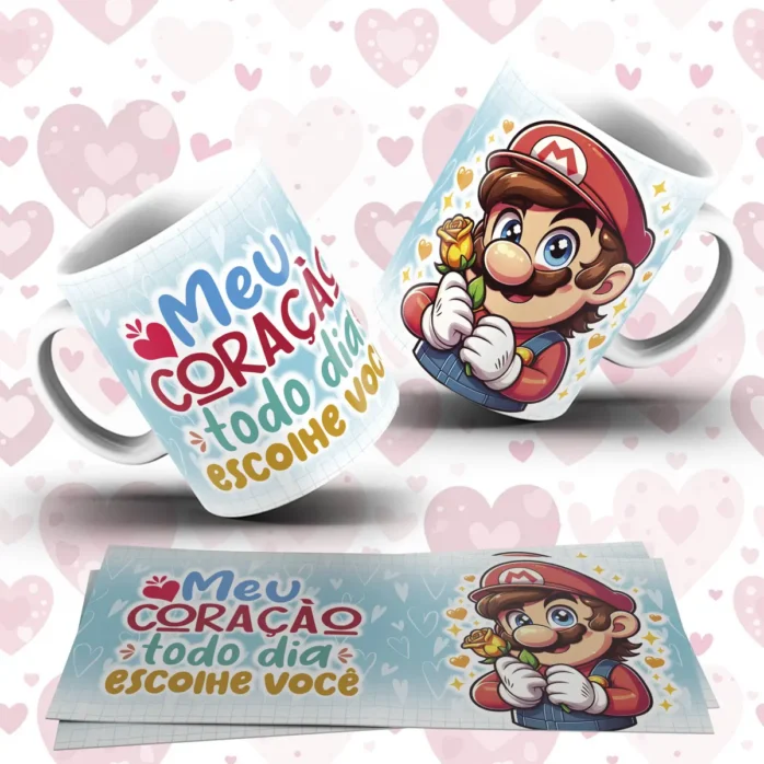 Kit de Designs Românticos para Canecas - Dia dos Namorados