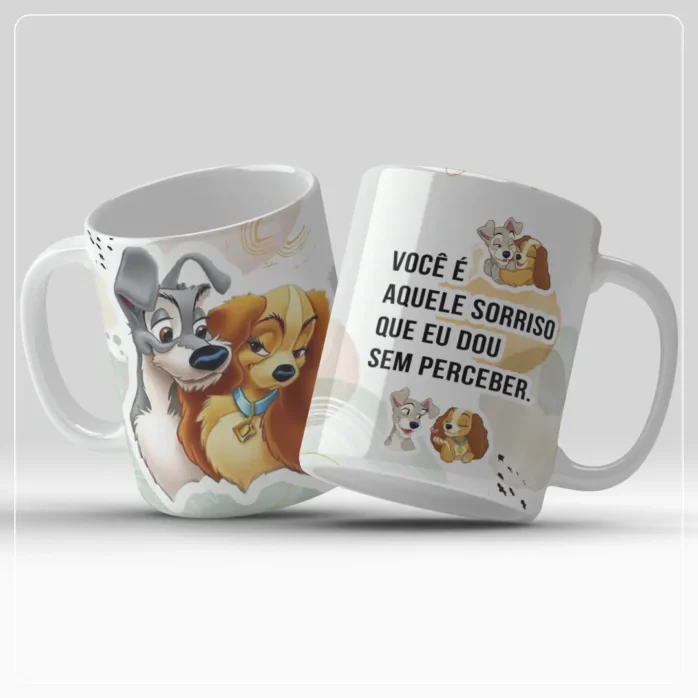 Kit de Estampas A Dama e o Vagabundo para Sublimação