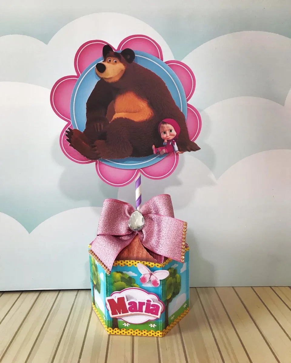 Kit Decoração Festa Marsha e o Urso 2 Kit Decoração Festa Marsha e o Urso