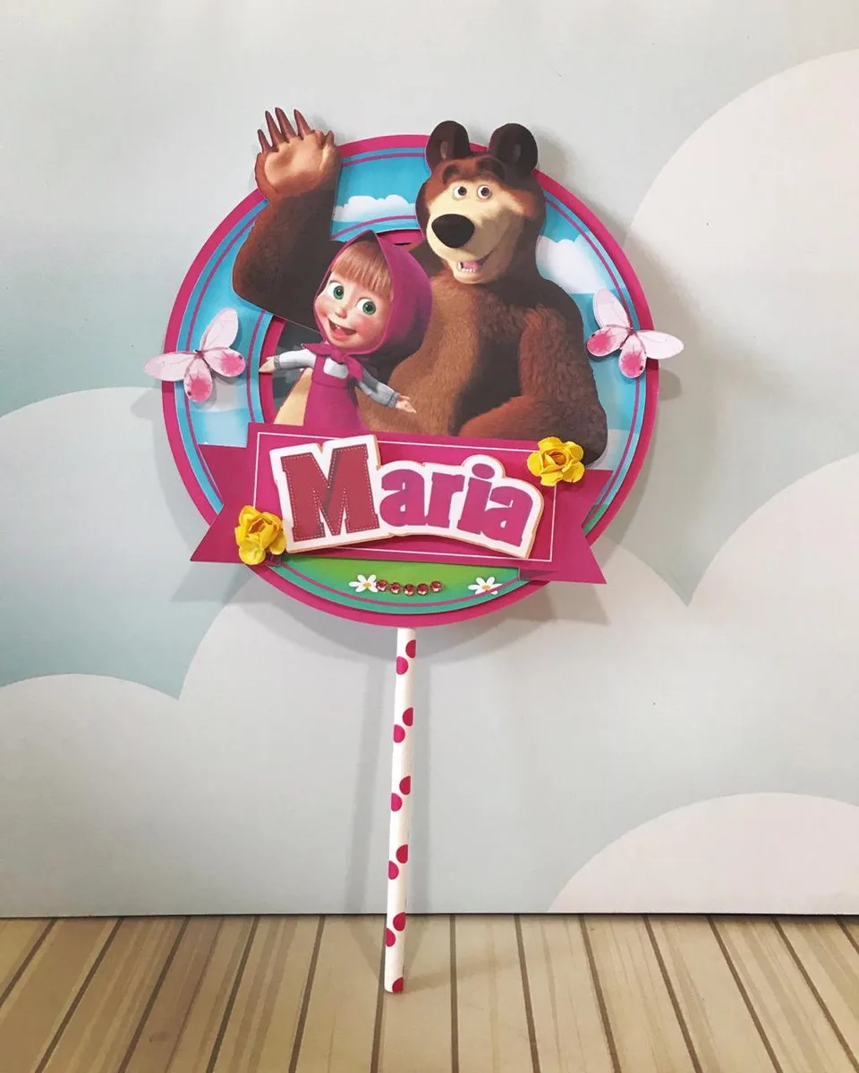 Kit Decoração Festa Marsha e o Urso 3 Kit Decoração Festa Marsha e o Urso