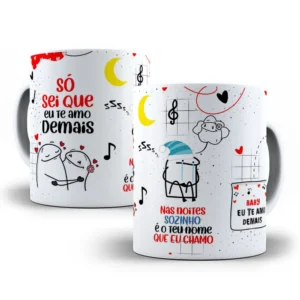 Kit Design de Caneca com Frase Romântica e Musical em Corel