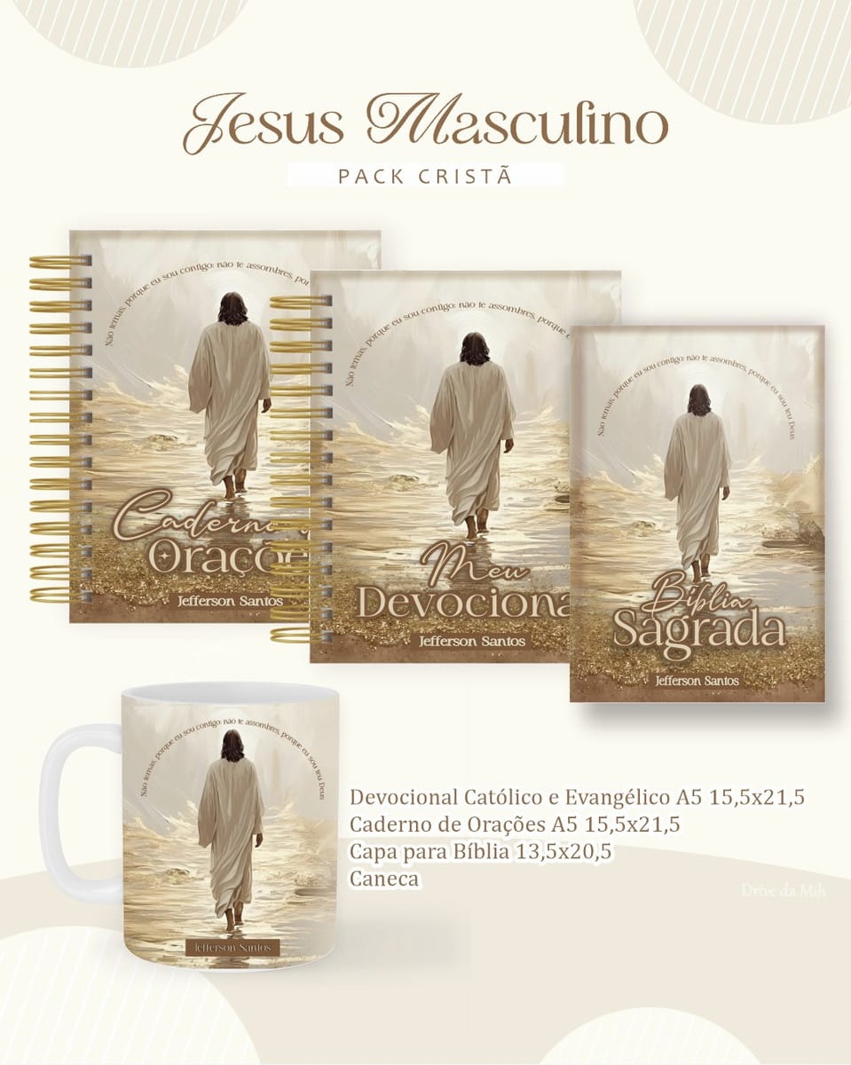 Kit Devocional Jesus Masculino Digital para Sublimação 1 Kit Devocional Jesus Masculino Digital para Sublimação