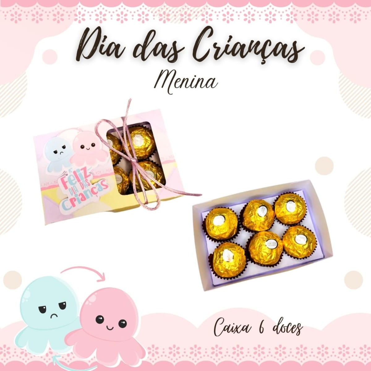 Kit Dia das Crianças Polvinho Menina para Imprimir e Cortar 2 Kit Dia das Crianças Polvinho Menina para Imprimir e Cortar - Imagem 2