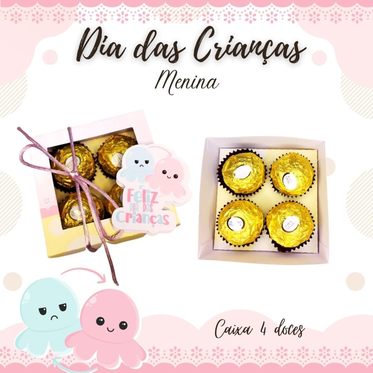 Kit Dia das Crianças Polvinho Menina para Imprimir e Cortar 1 Kit Dia das Crianças Polvinho Menina para Imprimir e Cortar