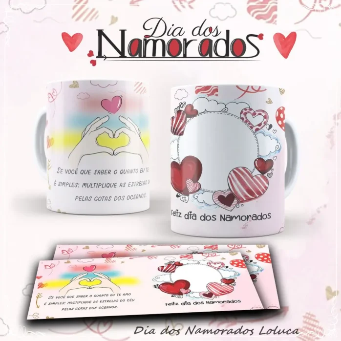 Kit Dia dos Namorados Mickey: Sublimação em Canecas