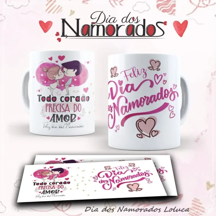 Kit Dia dos Namorados Mickey: Sublimação em Canecas