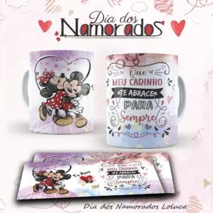 Kit Dia dos Namorados Mickey: Sublimação em Canecas